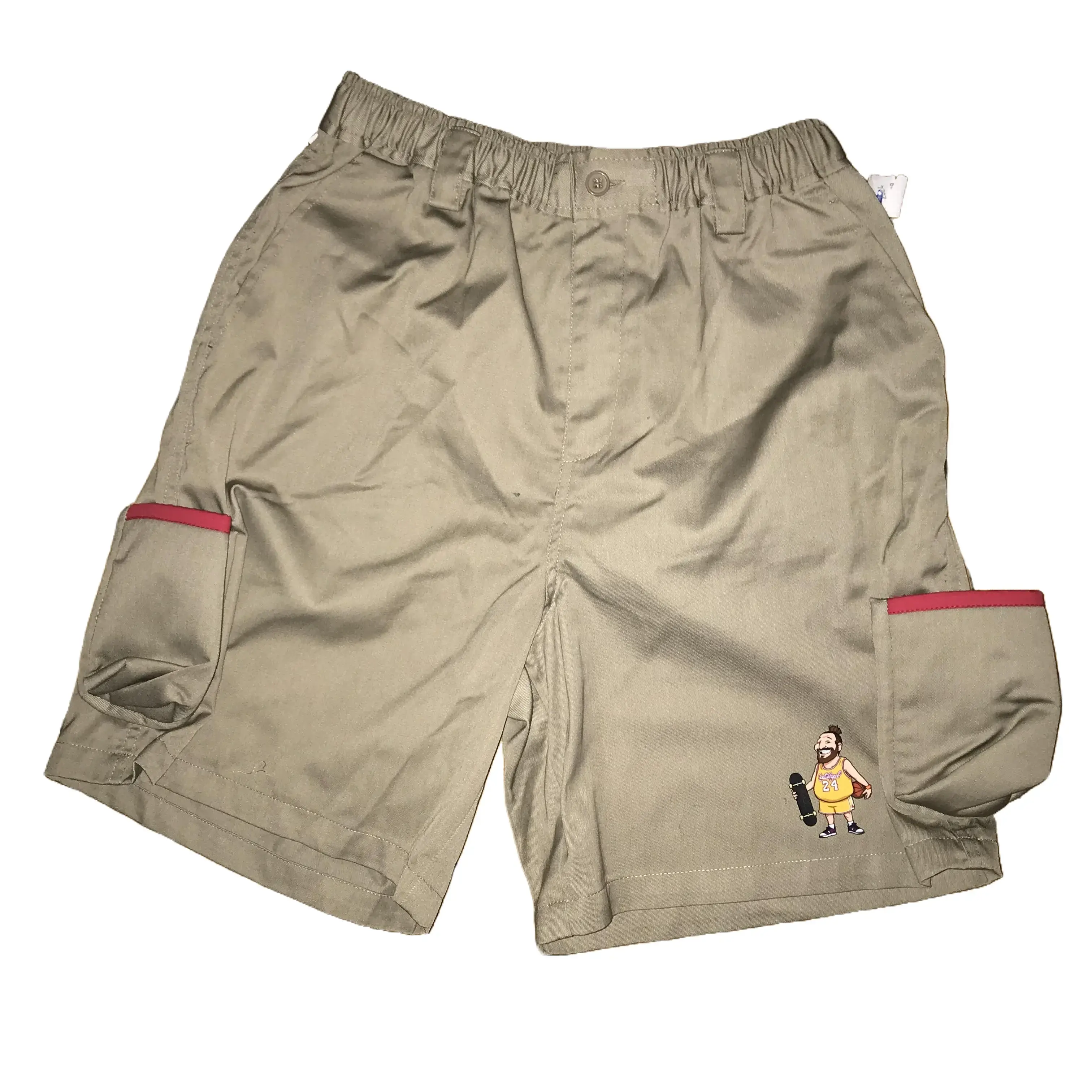 BeerCityHoops Men's Lost Angel Casual Beer Shorts, Above The Knee Summer Menswear with Drink Holder Loops - Khaki, Party, Keeps Couple With You, Above Knee Men's Shorts, Clothes, Drink Holders