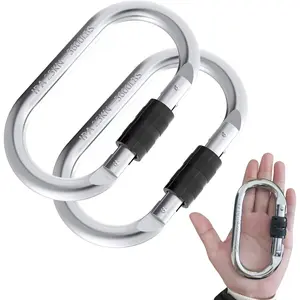 Caribeener Clips,Climbing Carabiner(25kn=5600lbs),Heavy Duty Carabiner Clip,Multipurpose for Rigging, Ropes, Hammocks, Not Suitable for Pull-up Bars(2pack)