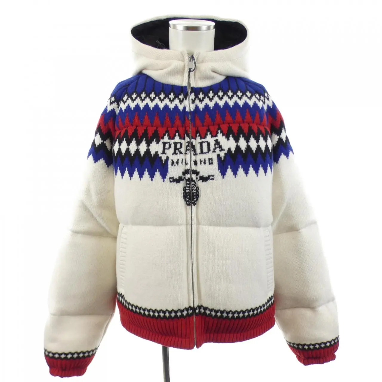 Pre-owned PRADA Cashmere Small Leather Goods Blend Down Jacket