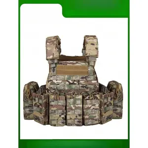 5 Pouches Amphibious Training Vest Quick Release Plate Carrier Vest Molle Vest Adjustable Breathable for Sport Adjustable Size Perfect gift for men