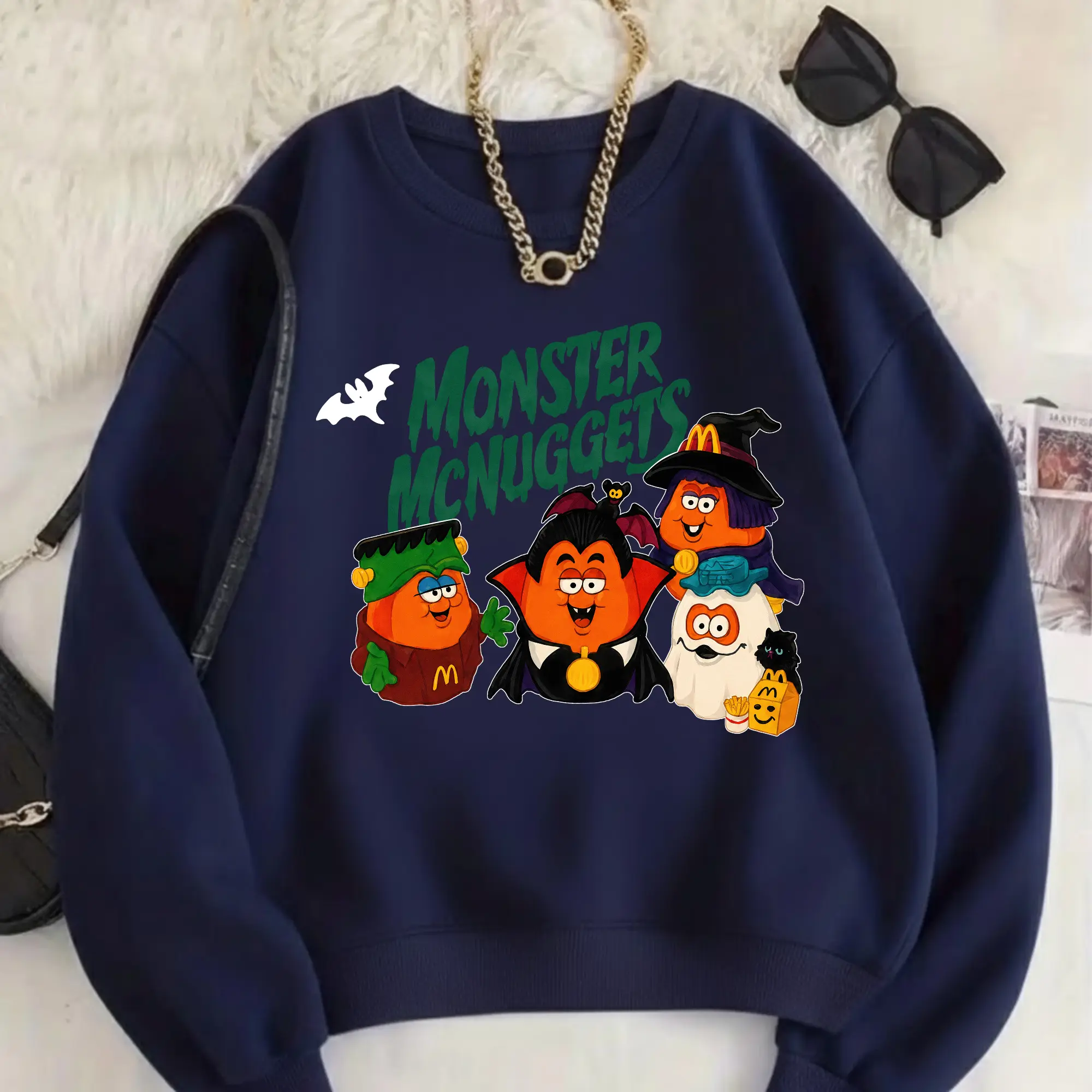 Retro Monster Nuggets Sweatshirt, Spooky Nuggets Meal Bucket Halloween Shirt