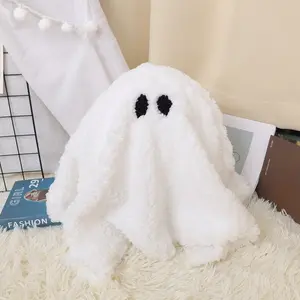 Halloween Ghost with Pumpkin Pillow Plush 11 Inch Soft Stuffed Toy for Boys Girls Cute Not Scary Decor Party Gift