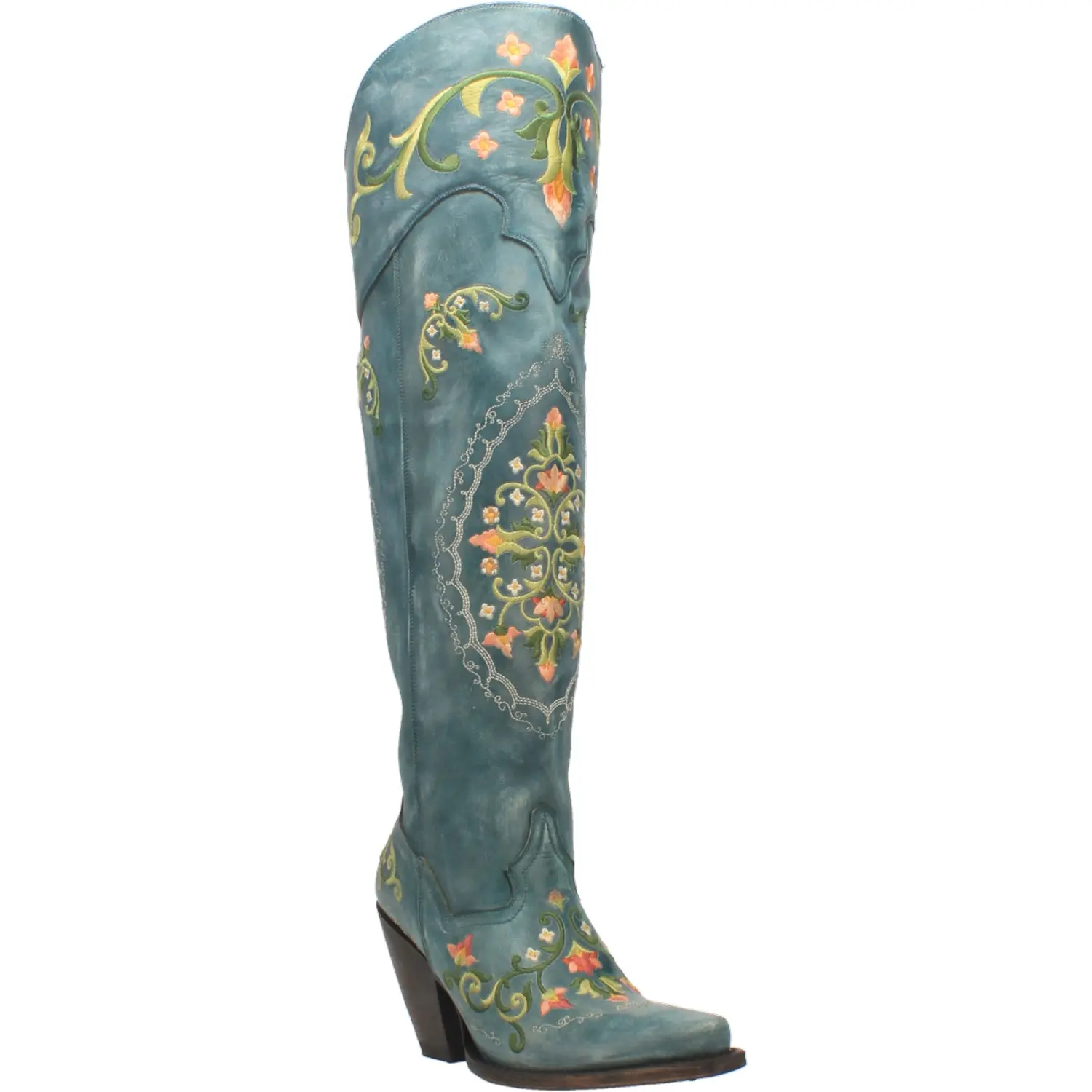 Dan Post Flower Child Turquoise Leather Boot Dan Post Flower Child Turquoise Leather Boot