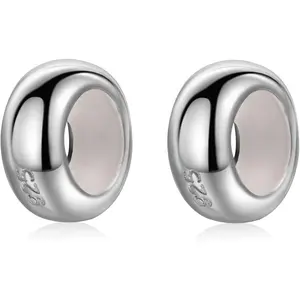 2Pcs Round Rubber Spacer Charms 925 Sterling Silver Stopper Bead Charms for Pandora 3mm Snake Chain Bracelet