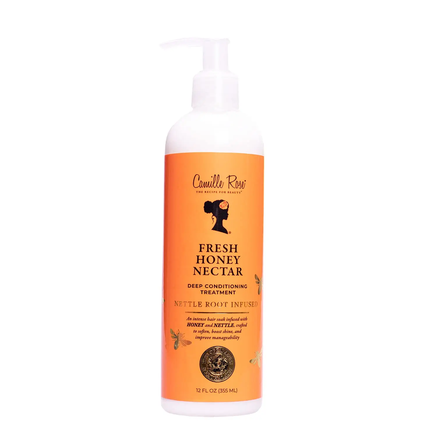 Camille Rose Fresh Honey Nectar Moisturizing Deep Conditioner - Lightweight Haircare Moisturizer, Hydrating Treatment, Hair Growth Stimulator, Detangler, Antifrizz Formula to Improve Manageability, Hold Styles in Place, Not Tested on Animals, Natural Curl