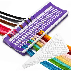 50 Positions Floss Organizer Embroidery Shelf, Thread Organizers for Cross Stitch Embroidery Thread Holder with 15Pcs Replaceable Paper Card Sewing Needle, Embroidery Floss Organizer