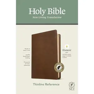USED-NLT Thinline Reference Bible, Filament Enabled Edition (Red Letter, Leatherlike, Rustic Brown, Indexed) by New Living Translation (Imitation Leather)