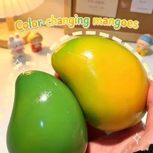 Hot Handmade Crispy Mango Stress Ball Squeeze Toy, Color-Changing Mango Squishy Fidget Ball, ASMR Sensory Stress Relief Toy
