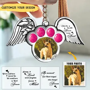 Personalized Pet Acrylic Keychain Using Pet's Photo + Name, Personalized Dog Acrylic Keyrring, Pet Bereavement Gift, Dog Loss Gift