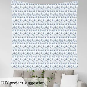 Nautical Fabric by The Yard,1 Yard,Boat Print Waterproof Outdoor Fabric for Ancher Pattern Upholstery Fabric,Ocean Themed Blue White Fabric, Home Decor, Durable Fabric