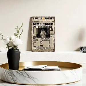 Vintage Daily Prophet Aluminum Sign - Aluminum Wall Art, Dumbledore Theme, for Home and Room Decoration