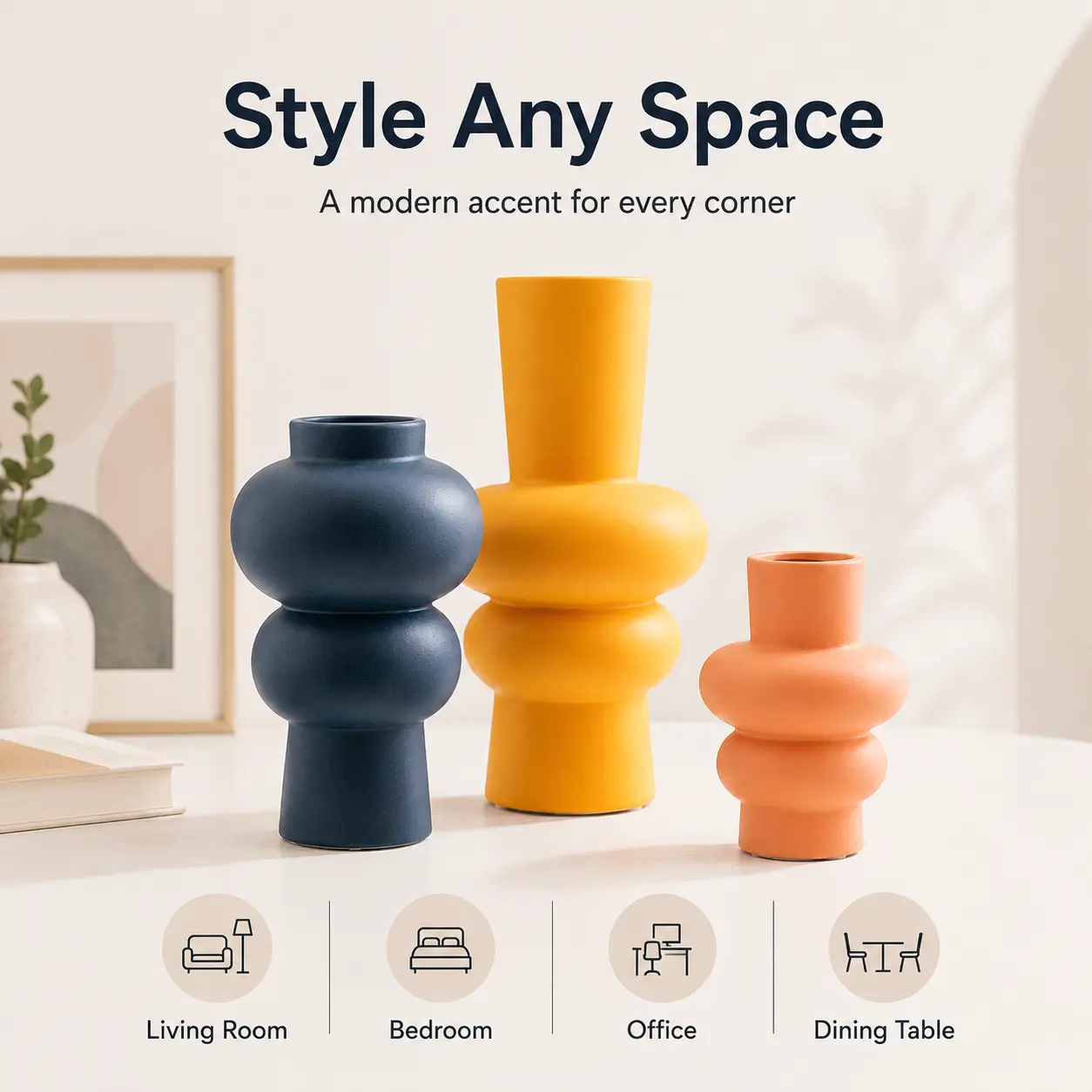 Matte Bubble Ceramic Vase, Modern Abstract Decorative Flower Vase for Table Home Decoration