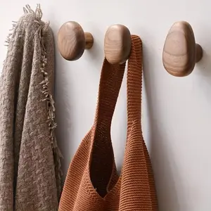 4-Piece Wooden Wall-Mounted Hat Rack Set, Durable Handmade Decorative Wood Hangers for Backpacks, Towels, and Hats