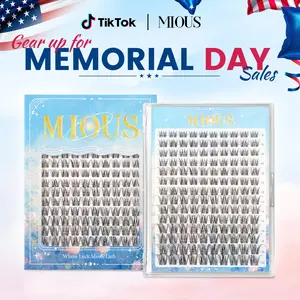 Mious [New N-001 Box] DIY Lash Clusters Volume Lash Waterproof Long-Lasting Eyelashes Volume Lash with Eyelash Glue Beginner-Friendly Individual Lashes Makeup for Girls Cosmetic Lash Clusters