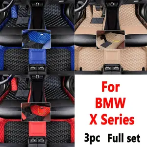 Left wheel drive car floor mat set, Waterproof car mats, suitable for BMW X series E53, X5 E70, X3 E83, X6 E71, X3 F25, X1, imitation PU leather detachable, waterproof and anti slip, durable and easy to clean, not sold in the UK