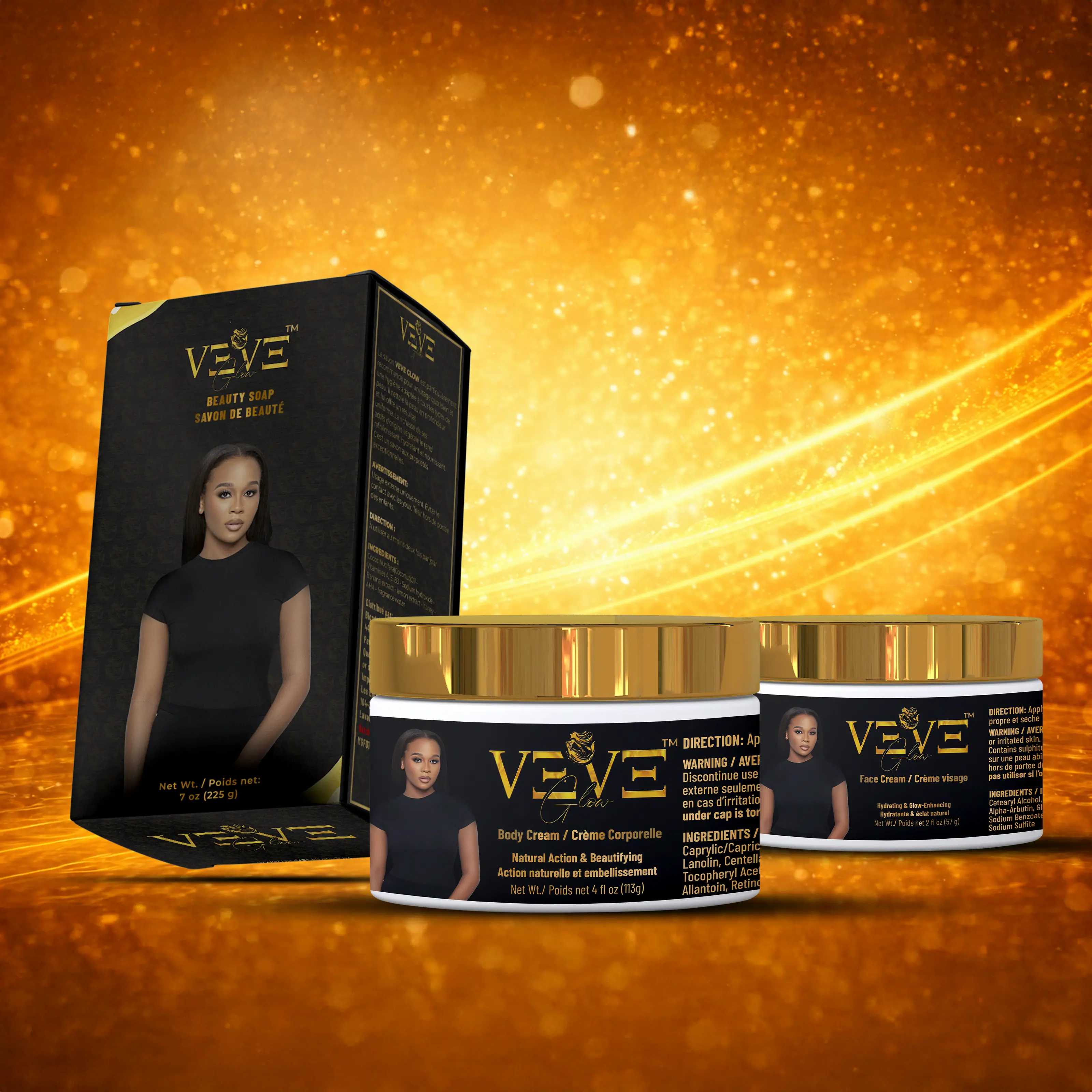 VEVE Glow Skincare Set – Beauty Soap + Body Cream + Face Cream (3-Piece)