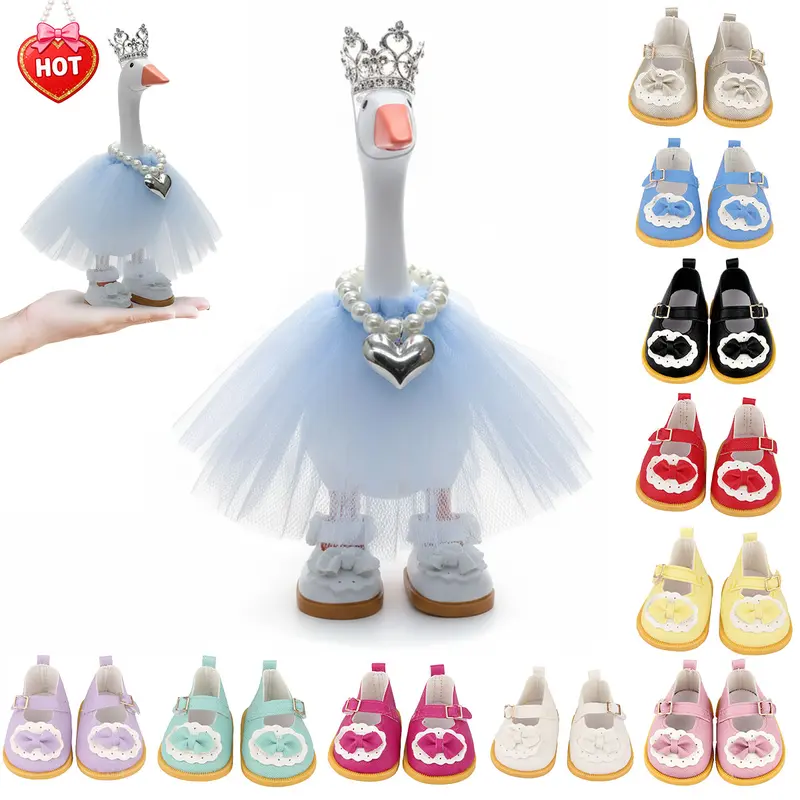 7-Inch Goose Outfits Figurines with Princess Shoes, PVC Mini Figure, Delicate Cute Home Desk Decor, Funny Office Gift for Women, Lightweight Toys & Hobbies Specialty DIY Supplies, Funny Office Decor