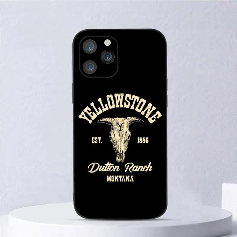 Yellowstone American TV series Phone Case Compatible with iPhone 16/15/14/13/12/11 Pro Max/Plus Soft Silicone Black Cover Protector Protection