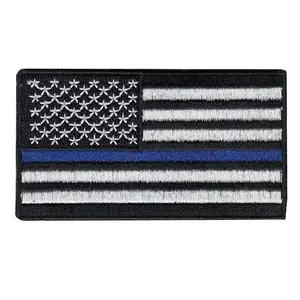 Blue Line USA America Police Support Flag Patch