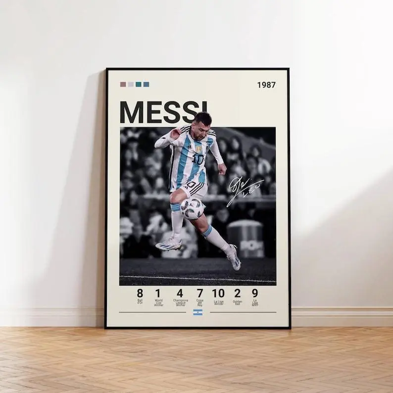 Lionel Messi Poster, Messi Fan Gift, Argentina Soccer Print, Soccer Gifts, Sports Poster, Football Player Poster, Soccer Wall Art