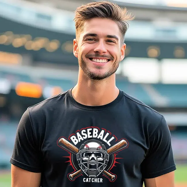 Baseball Catcher T-Shirt - Everything Baseball Sports Gift - Adult S-5X Short Sleeve Tee Shirt