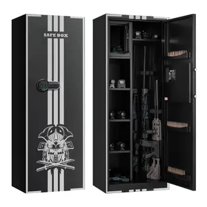 VEVOR 4 Gun Safe, Long Gun Cabinet for Rifles and Pistols, Quick Access Rifle Safe with 3 Ammo Slots and 2 Adjustable Racks, Large Digital Cabinet with Key and Password Lock