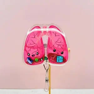 Anatomical Lungs Badge Reel, Respiratory Therapist ID Holder, Medical Shaker Reel, RT Gift, Cute Healthcare Retractable Clip