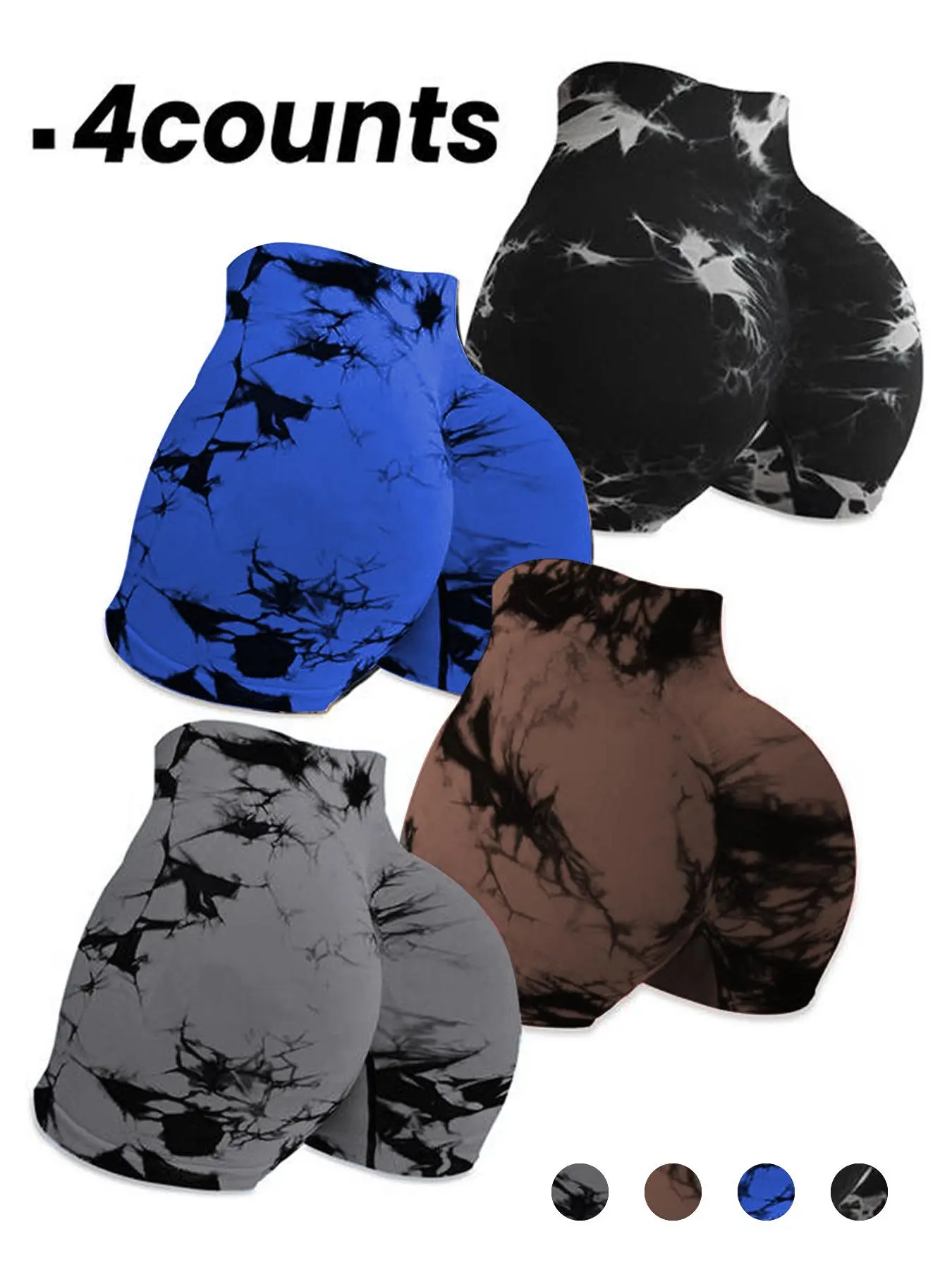 Women's Tie Dye Print High Waist Sports Shorts, Breathable Comfortable Skinny Athletic Shorts for Gym Workout Running, Ladies Sportswear Activewear for All Seasons, Athletic Bottoms Women's Tie Dye Print High Waist Sports Shorts, Breathable Comfortable Skinny Athletic Shorts for Gym Workout Running, Ladies Sportswear Activewear for All Seasons, Athletic Bottoms