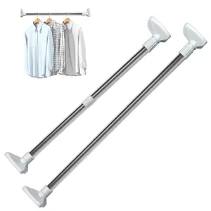 Drill-free Telescopic Tension Rod for Hanging Clothes Adjustable Nonslip Stainless Steel Drying Rod Easy Installation