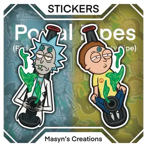 Portal Pipes Sticker Pack - NSFW, Cartoon Art, Trippy Art, Funny Stickers, Rick and Morty Sticker, 420 Sticker, Stickers for Adults - Vinyl Waterproof Glossy uv dtf
