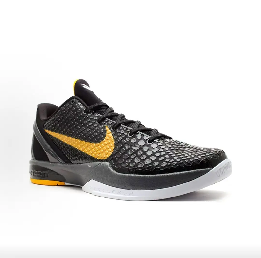 Classic Black Metallic Gold Two-Tone Honeycomb Knit Low Top Basketball Sneakers Gloss Gold Side Logo Black Wrap Heel White Cushion Midsole Breathable Lightweight Non Slip Trainer All Season Sports & Vintage Street Footwear