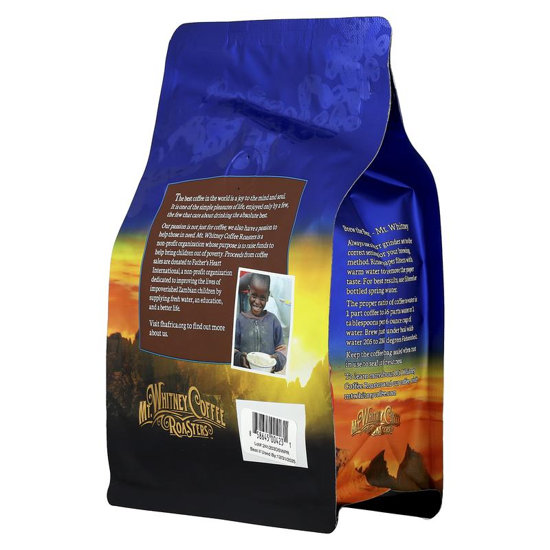 Mt. Whitney Coffee Roasters Organic Peru Decaf, Whole Bean, Medium Roast, 12 oz (340 g)
