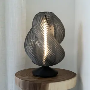 JONATHAN Y Gema Mid-Century Coastal Plant-Based PLA 3D Printed Dimmable LED Table Lamp , for bedroom, living room, foyer, hallways, dining room, dorms