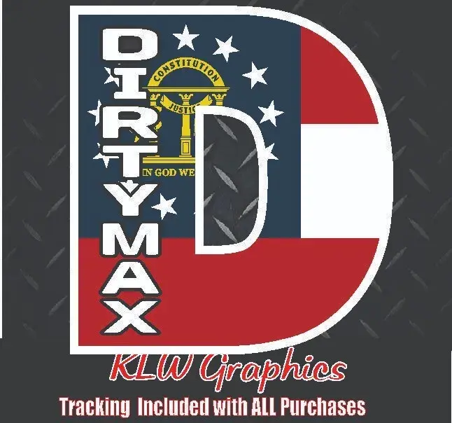 Dirtymax Duramax D Georgia Flag Print Full Color Decal Sticker Turbo Diesel Truck 6.6 Crew Cab