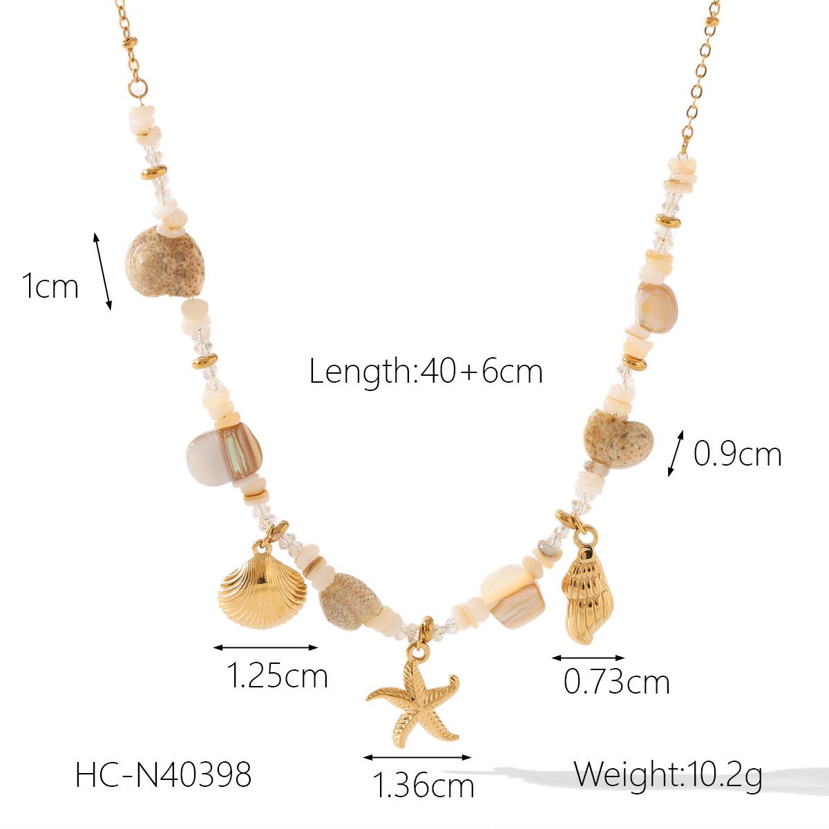 Stainless Steel Conch Starfish Shell Bracelet for Women HCB20213 HCN40398 Electroplated Ins Style Geometry Jewelry