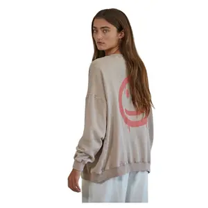 The “Good Vibes” Smiley Sweatshirt  | Cozy Oversized Crewneck for Women