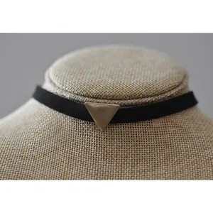 Ali Black Brass Triangle Choker Necklace