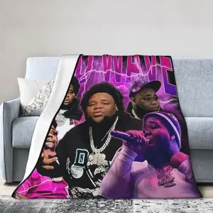 Rod Wave Flannel American Blankets Lightweight Soft Warm Blanket Plush Air Conditioned Throw Blankets for Teen Couch Bed Sofa Living Room Chair