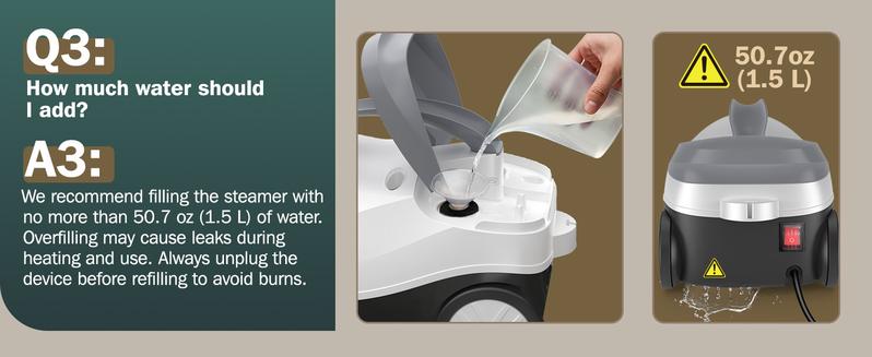 Phueut 1800W High-Pressure Steam Cleaner with 1.5L Tank & 28 Attachments for Home Multipurpose Floor Cleaning Chemical-Free Heavy-Duty Steamer