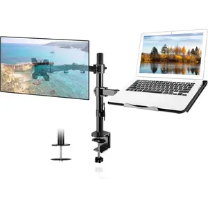 and Laptop Mount Holds 13-32 inch Computer Screen,Adjustable  Arm Stand with Laptop Tray for 13-27 inch,Hold 22 lbs, with Clamp and Grommet Mounting Base