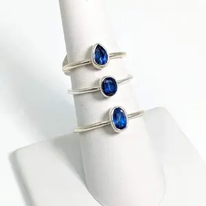 Blue Kyanite Faceted Dainty Sterling Silver Ring Blue Kyanite Faceted Dainty Sterling Silver Ring #J510