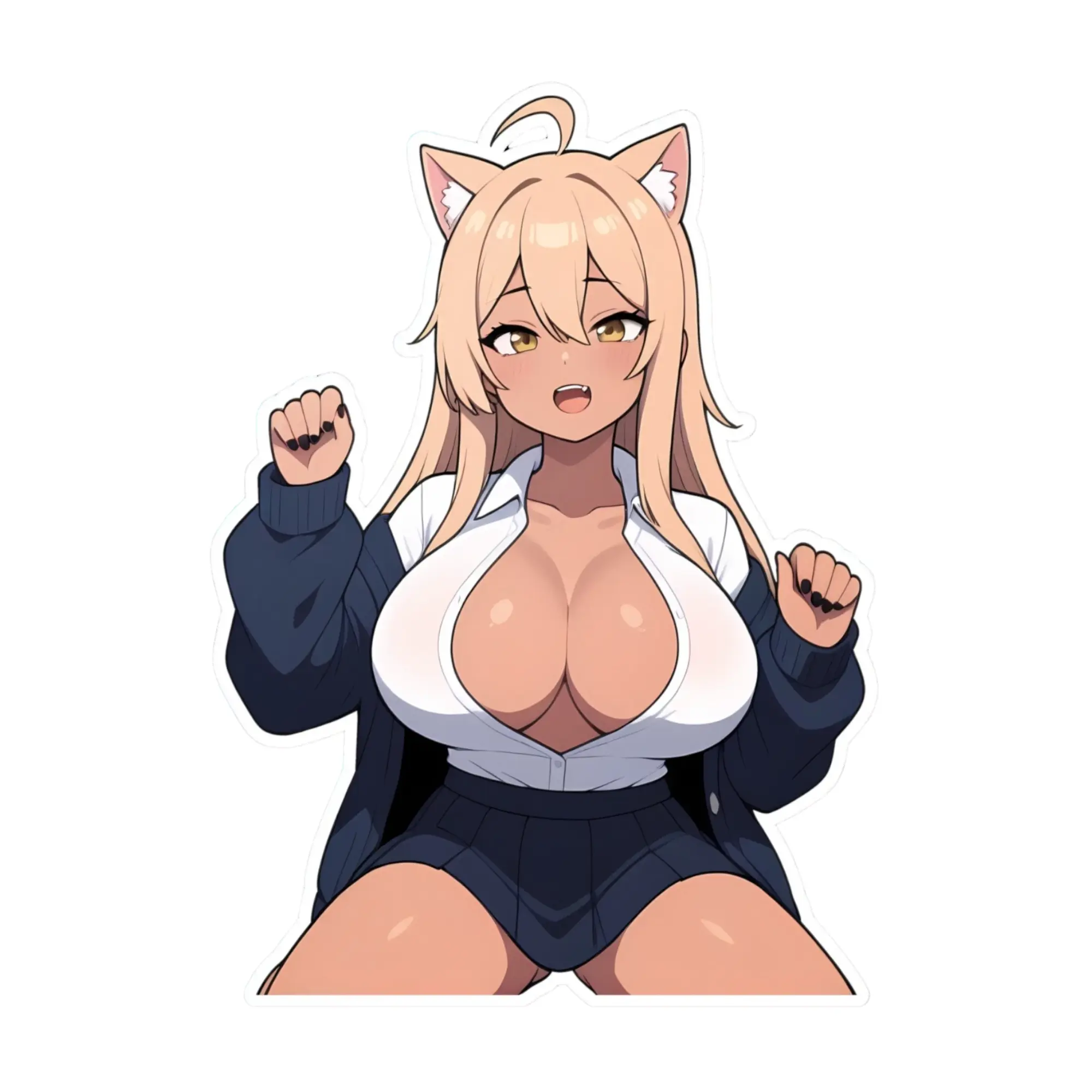 Anime Girl Sticker – Anime Sticker, Vinyl Decal, Kiss-Cut, Laptop, Car, Hydro Flask, Water Bottle, Full Body Sticker