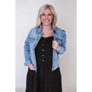 Mid-Length Classic Denim Jacket