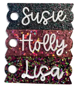 Customized Tumbler Personalized 3D Name toppers Personalized Lid Glitter Acrylic Create your own for 30 & 40oz H2.0 cups