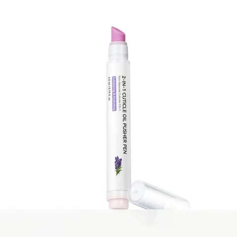 SAVILAND 2-in-1 Cuticle Oil Pusher Pen Ceramic Tip for Dry Cuticle Repair | Gentle Exfoliation Deep Hydration, 45° Beveled Ceramic Tip, No-Mess Dispensing, Travel-Friendly, Fast-Absorbing Lavender Oil