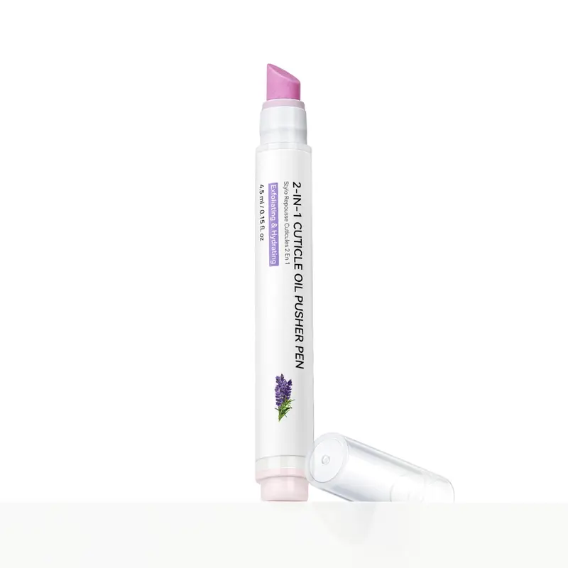 SAVILAND 2-in-1 Cuticle Oil Pusher Pen Ceramic Tip for Dry Cuticle Repair | Gentle Exfoliation Deep Hydration, 45° Beveled Ceramic Tip, No-Mess Dispensing, Travel-Friendly, Fast-Absorbing Lavender Oil