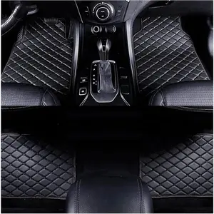 Car Floor Mats for Most Vehicles, 4 Pieces Leather Front and Rear Floor Liners Waterproof Non-Slip Interior Protection Accessory Easy To Clean
