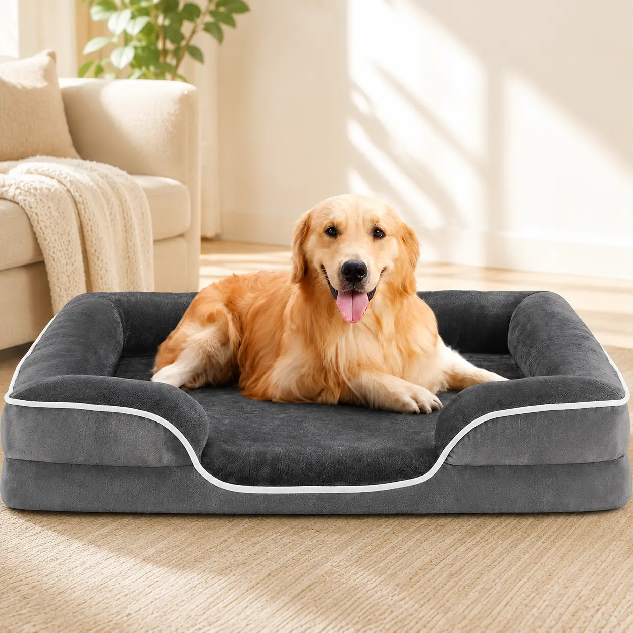 [DEAL] Orthopedic Dog Bed & Calming Donut Pet Bed, Memory Foam Support /Plush Anti-Anxiety Cuddle Cat Bed, Machine Washable, Non-Slip for All Sizes