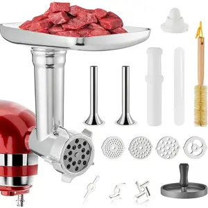 Meat  Attachment for  Stand Mixer, Metal  Meat  Attachment   Attachment, Sausage Stuffer, Burger Press, Not Dishwasher Safe, Total 16 count