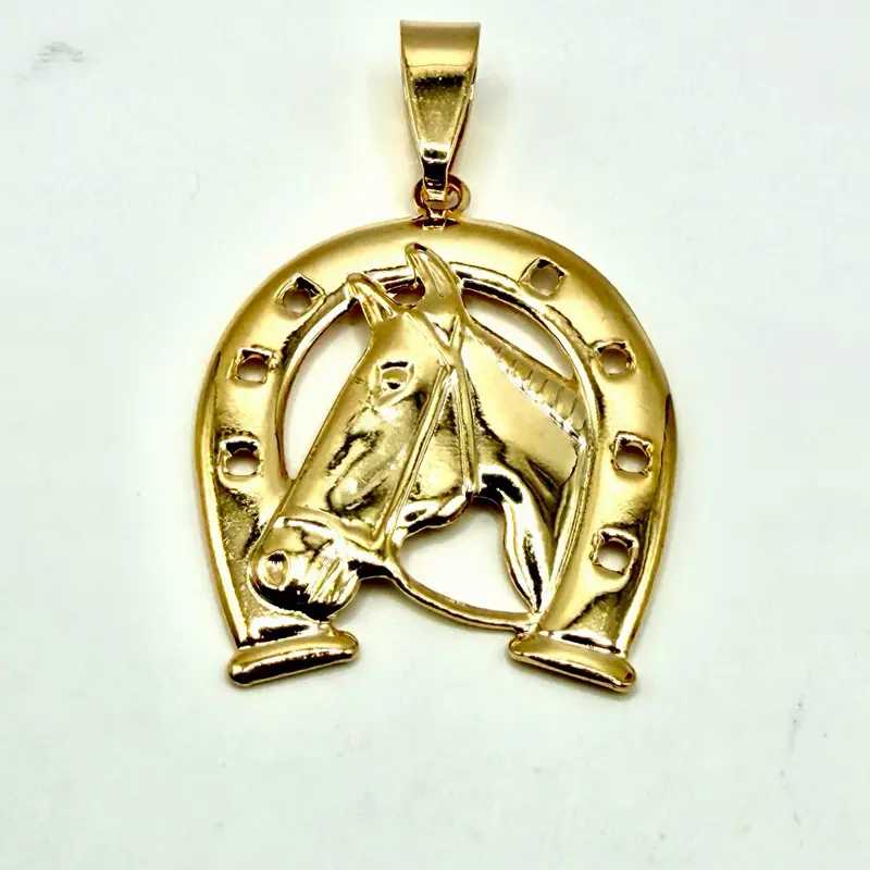 Horseshoe Pendant Yellow gold filled men’s charm oro laminado herradura